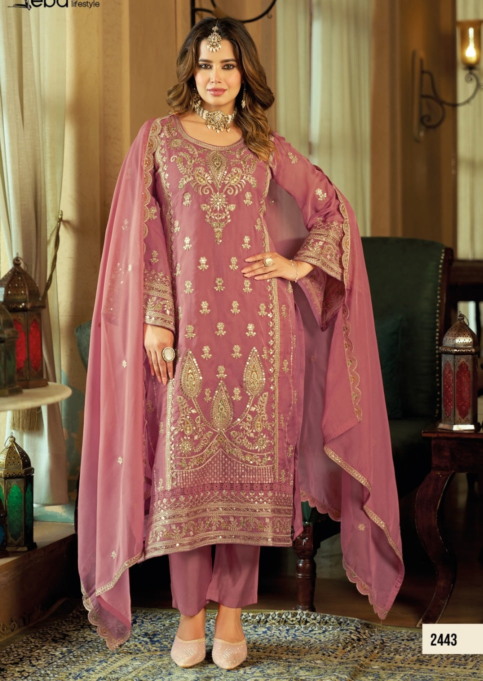 Women's 3-Piece Kurta Set with Palazzo & Dupatta