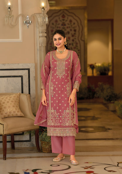 Women's 3-Piece Kurta Set with Palazzo & Dupatta
