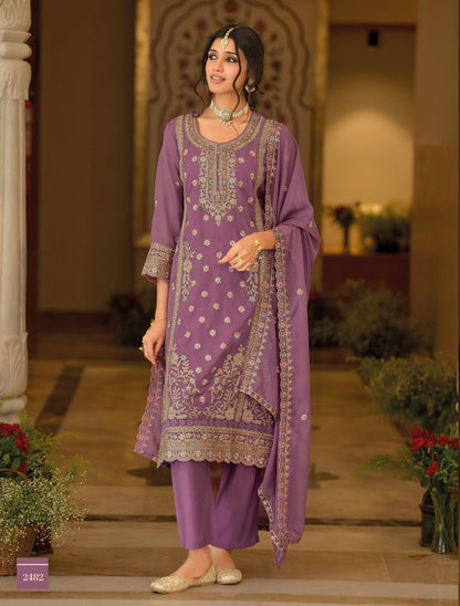 Women's 3-Piece Kurta Set with Palazzo & Dupatta
