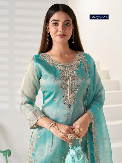 Women's Premium 3-Piece Kurta Set with Palazzo, Duppata