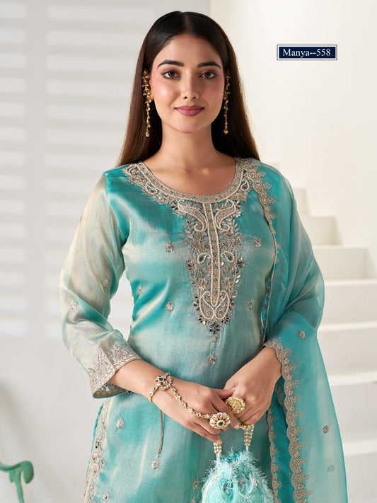 Women's Premium 3-Piece Kurta Set with Palazzo, Duppata