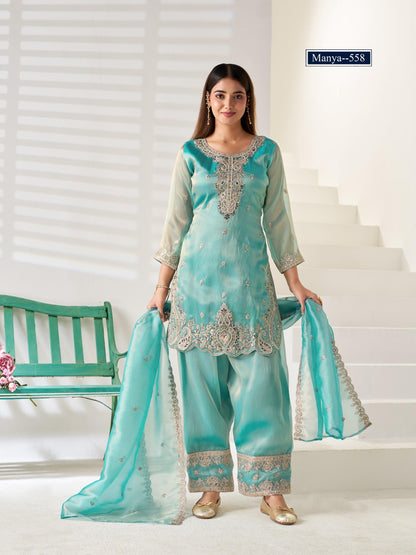 Women's Premium 3-Piece Kurta Set with Palazzo, Duppata