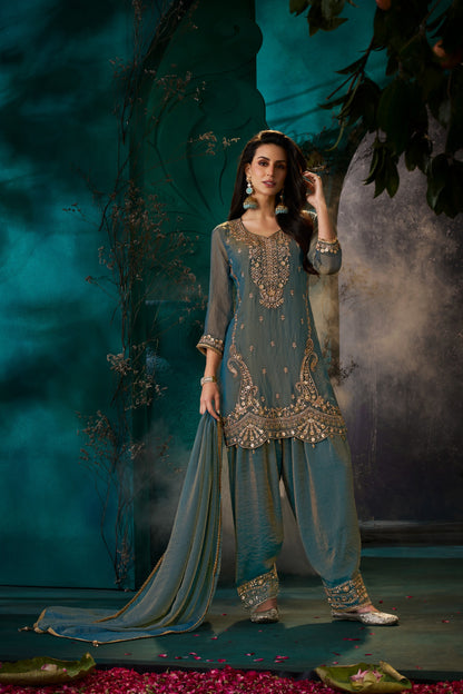 Women's Premium 3-Piece Kurta Set with Palazzo, Duppata