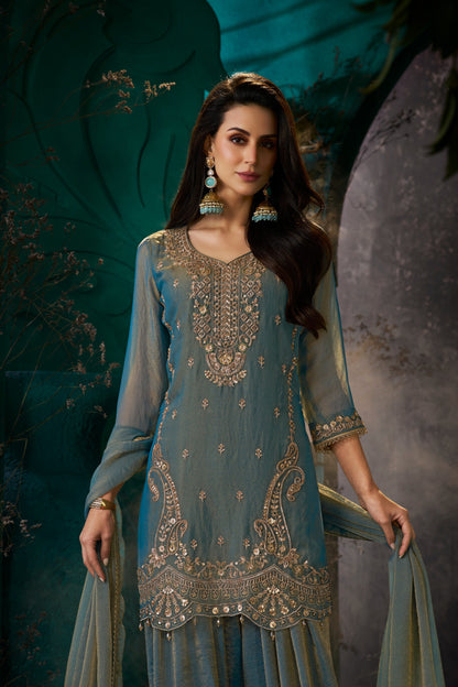 Women's Premium 3-Piece Kurta Set with Palazzo, Duppata