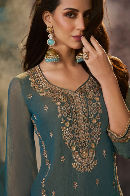 Women's Premium 3-Piece Kurta Set with Palazzo, Duppata