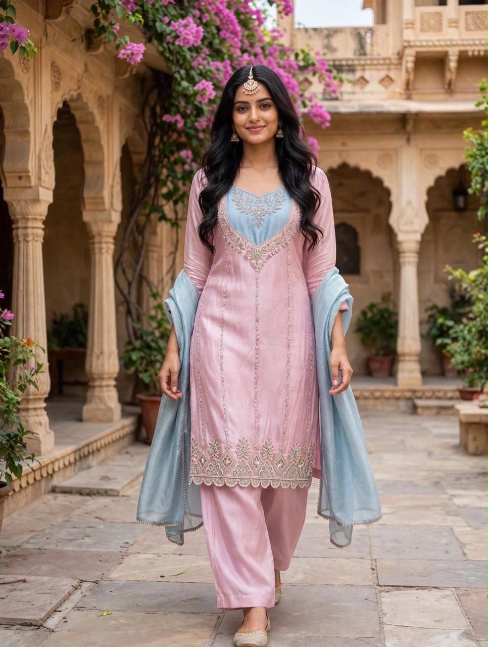 Women's Premium 3-Piece Kurta Set with Palazzo, Duppata