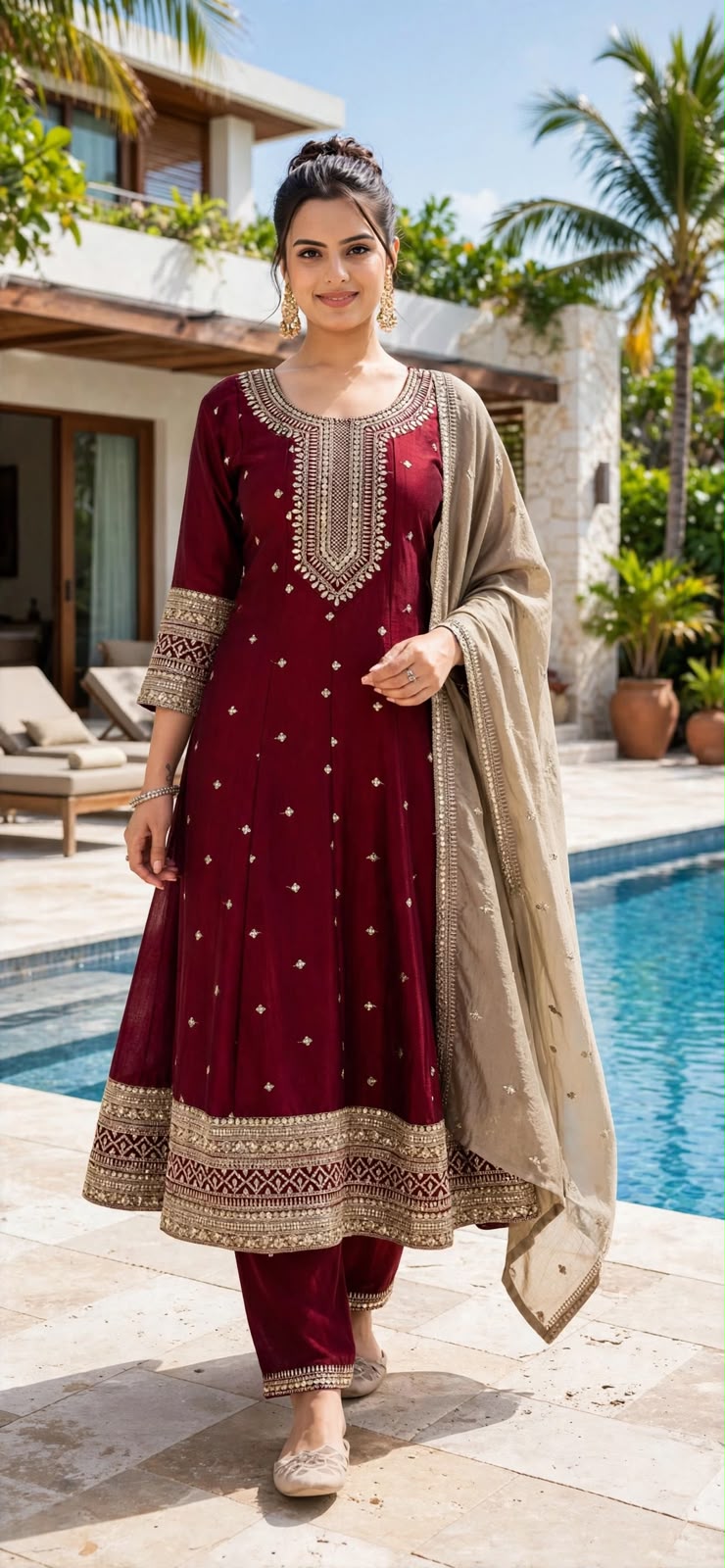 Women's Premium 3-Piece Kurta Set with Palazzo, Duppata