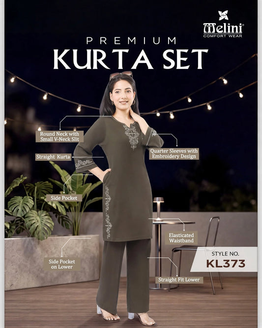 MELINI EMBROIDERED LONG CO-ORD SET