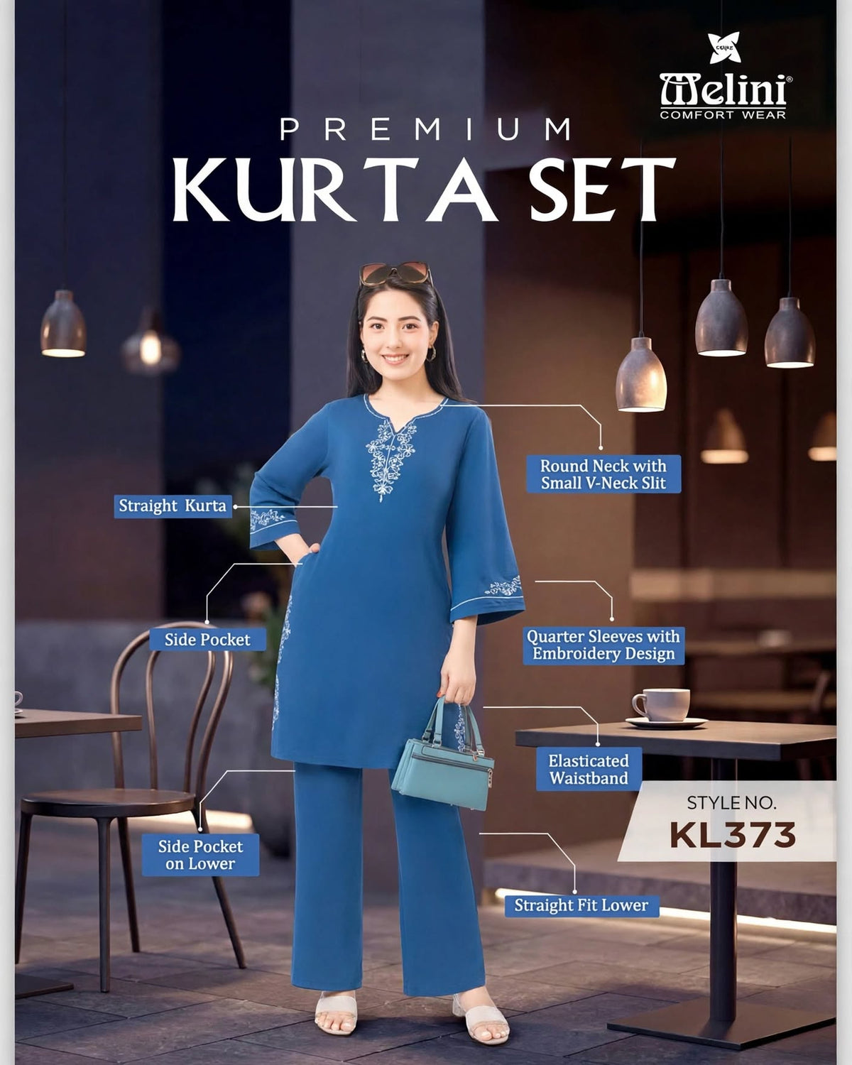 MELINI EMBROIDERED LONG CO-ORD SET