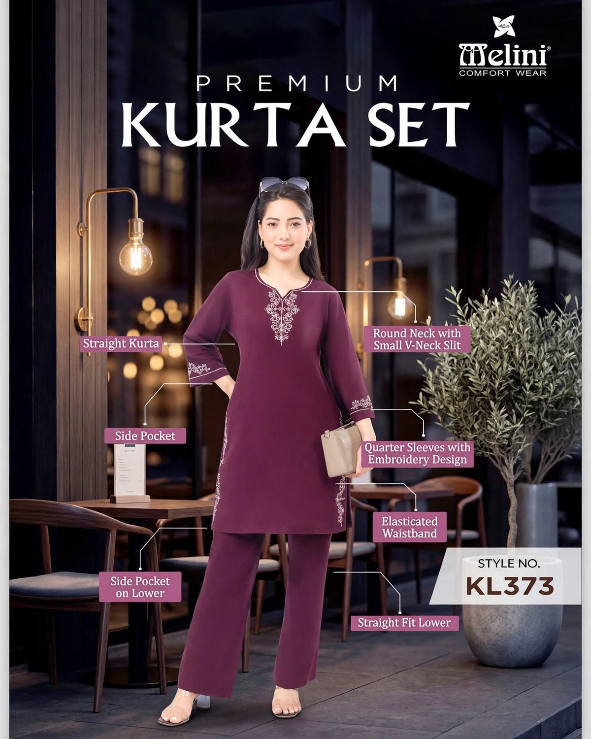 MELINI EMBROIDERED LONG CO-ORD SET