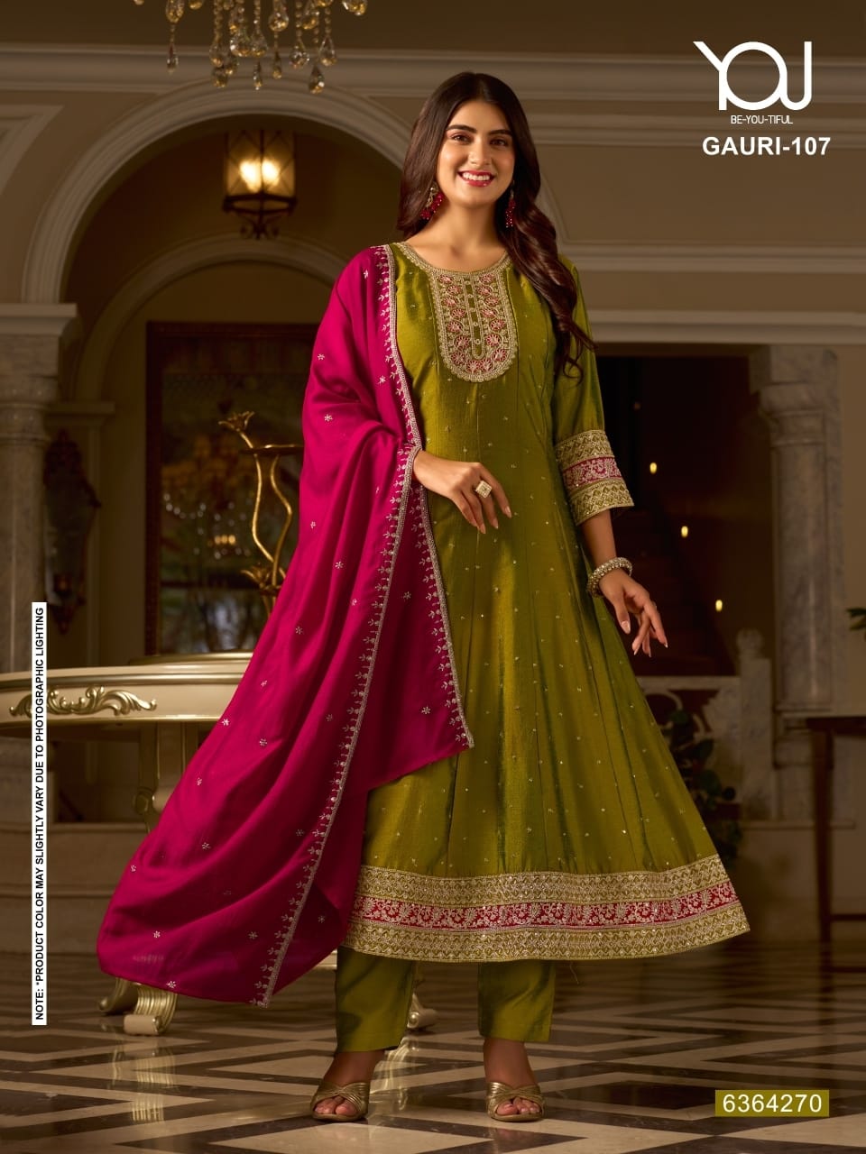 Women's 3-Piece Frock Kurta Set with Palazzo, Duppata