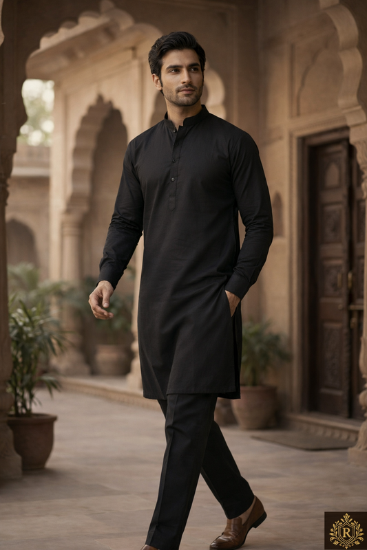 Men’s Matte Cotton premium Kurta Pyjama Set Regular Fit Full Sleeve Festive Wear