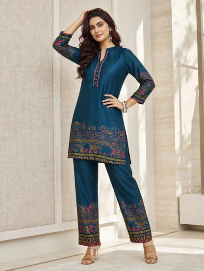 Women's Printed Premium Co-ord Set – Kurta & Pants