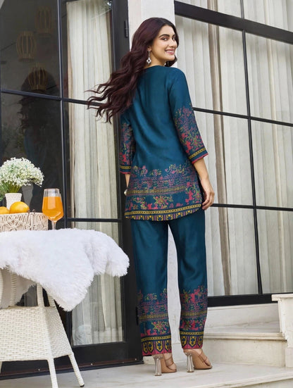 Women's Printed Premium Co-ord Set – Kurta & Pants