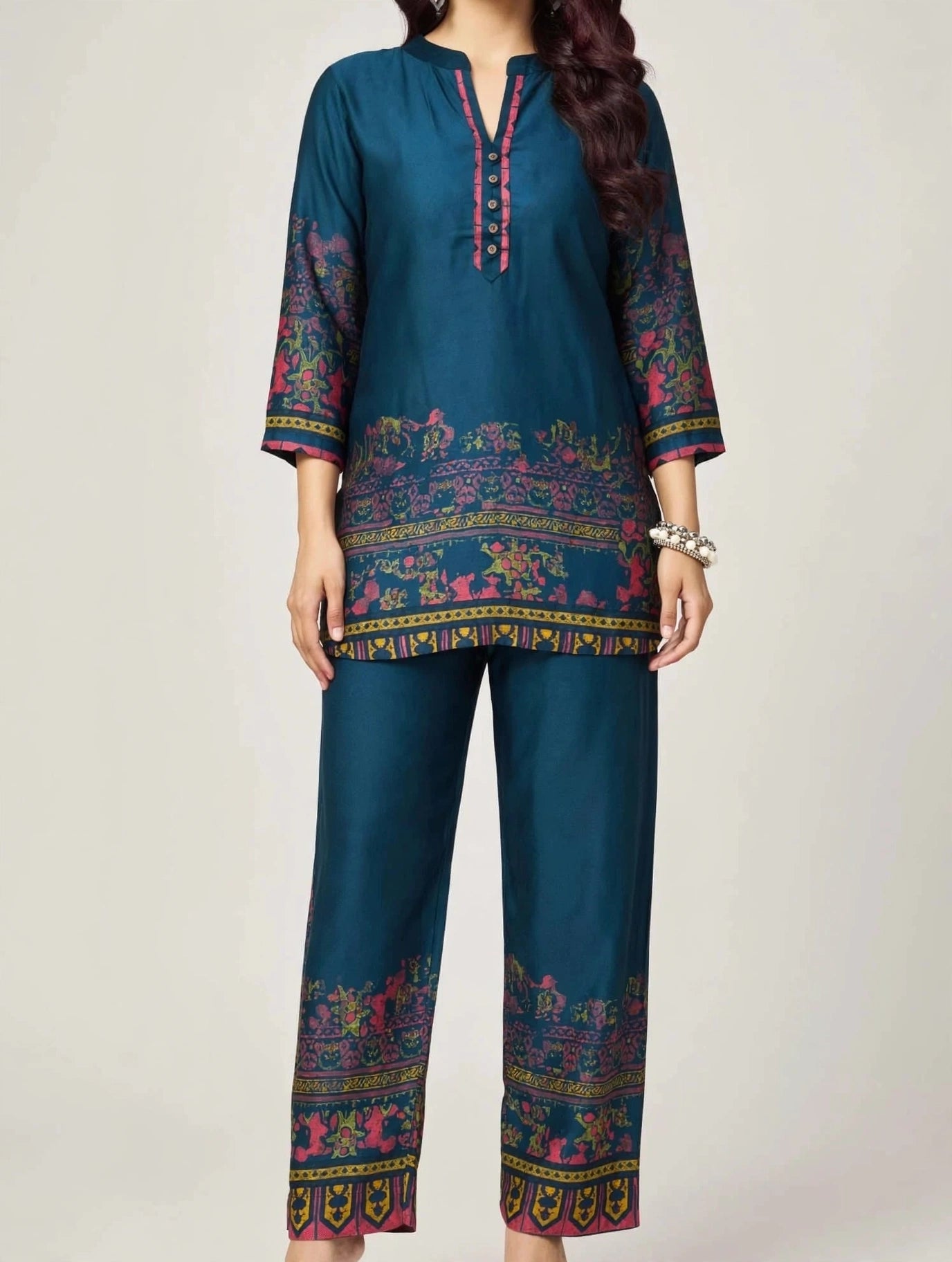 Women's Printed Premium Co-ord Set – Kurta & Pants