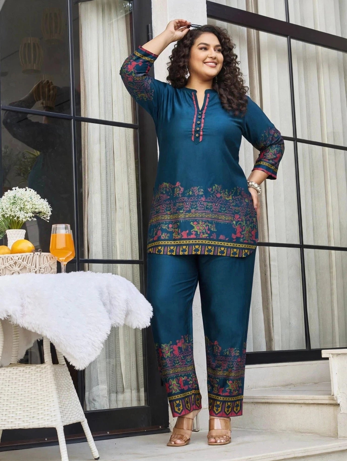 Women's Printed Premium Co-ord Set – Kurta & Pants