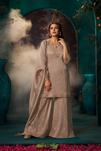 Women's 3-Piece Kurta Set with Palazzo & Dupatta