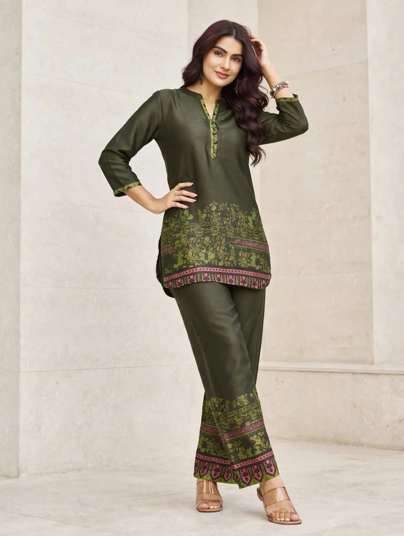 Women's Printed Premium Co-ord Set – Kurta & Pants