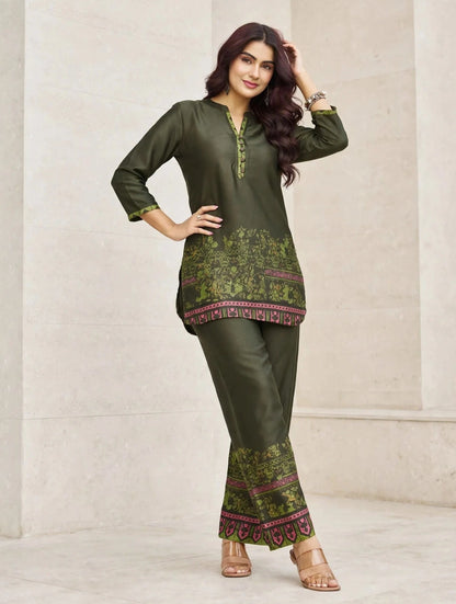 Women's Printed Premium Co-ord Set – Kurta & Pants