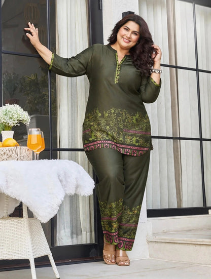 Women's Printed Premium Co-ord Set – Kurta & Pants