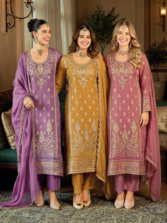 Women's 3-Piece Kurta Set with Palazzo & Dupatta