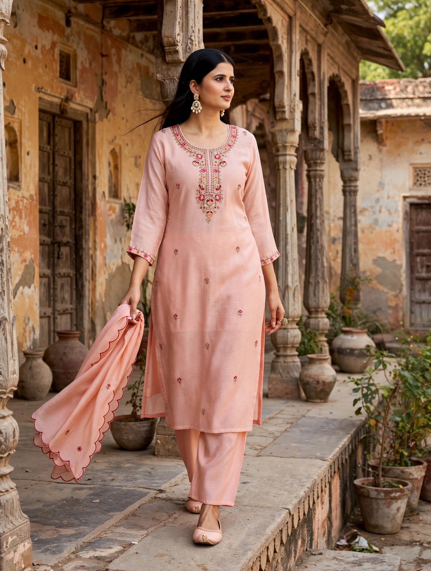 Women's Premium 3-Piece Kurta Set with Palazzo, Duppata