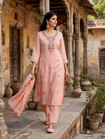 Women's Premium 3-Piece Kurta Set with Palazzo, Duppata