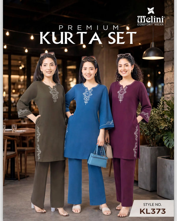 MELINI EMBROIDERED LONG CO-ORD SET