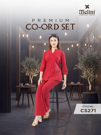MELINI EMBROIDERED CO-ORD SET