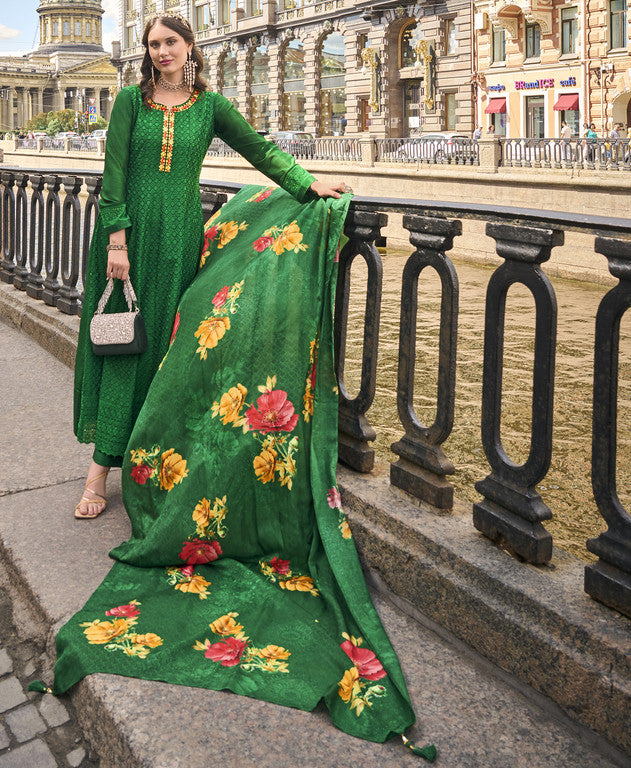 Women's 3-Piece Kurta Set with Palazzo & Dupatta