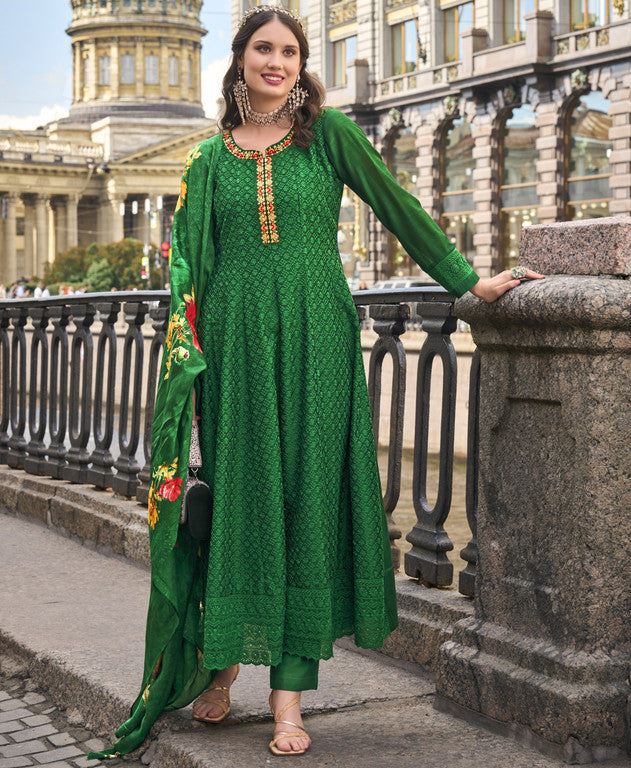 Women's 3-Piece Kurta Set with Palazzo & Dupatta