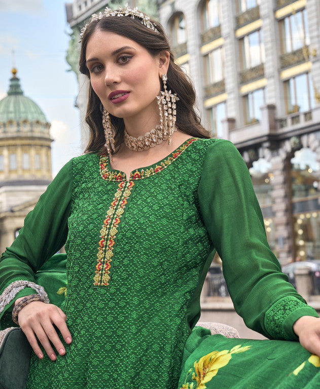 Women's 3-Piece Kurta Set with Palazzo & Dupatta