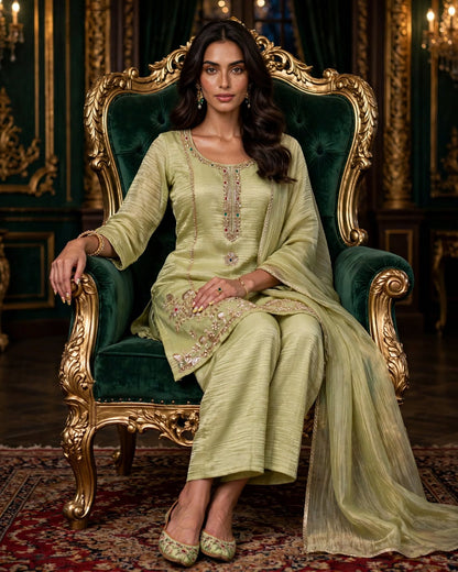 Women's 3-Piece Frock Kurta Set with Palazzo, Duppata