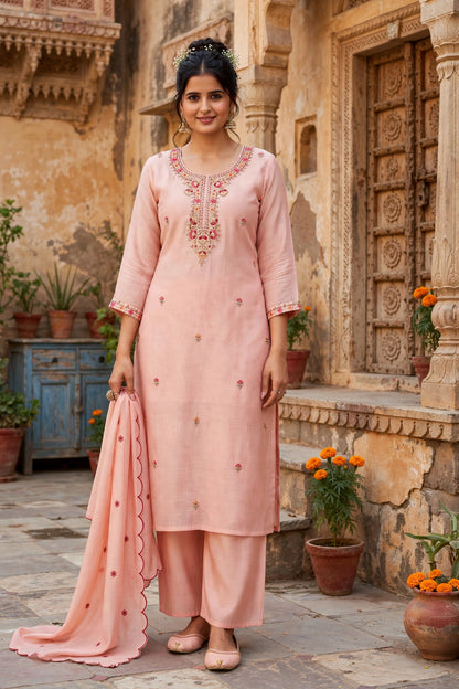 Women's Premium 3-Piece Kurta Set with Palazzo, Duppata